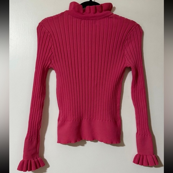 Alice Blue Fuchsia Ribbed Knit Blouse - Picture 7 of 7